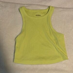 Neon yellow cropped tank top